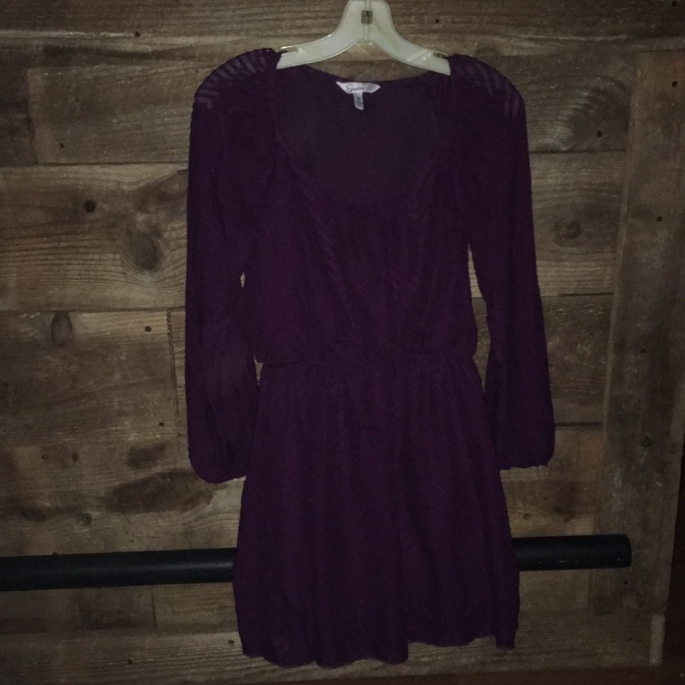 Speechless Dress purple peek-a-boo shoulders sz M